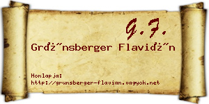 Grünsberger Flavián névjegykártya